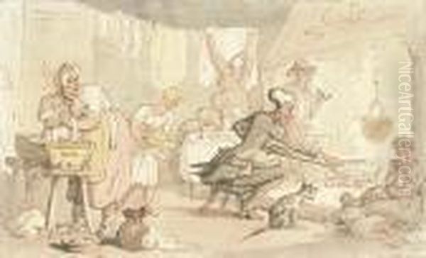 Dr. Syntax At A Country Inn Oil Painting by Thomas Rowlandson