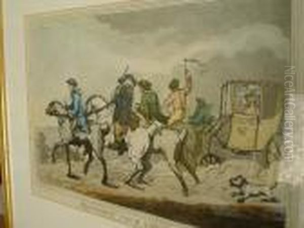 Returning From The Races Oil Painting by Thomas Rowlandson