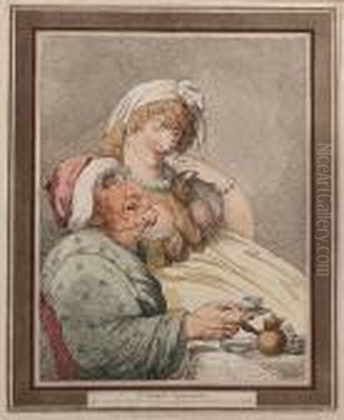 St James's Courtship Oil Painting by Thomas Rowlandson