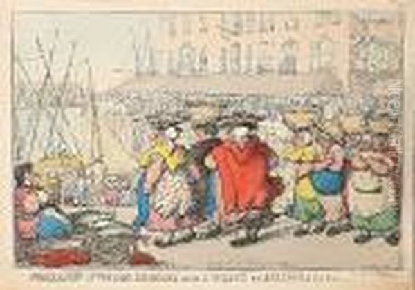 Procession Of The Cod Company From St Giles's To Billingsgate Oil Painting by Thomas Rowlandson