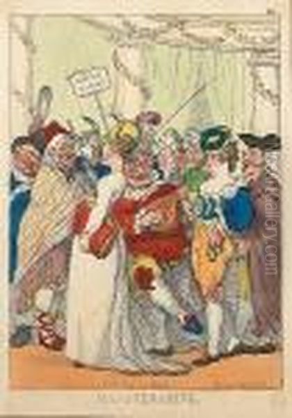 Masquerading Oil Painting by Thomas Rowlandson