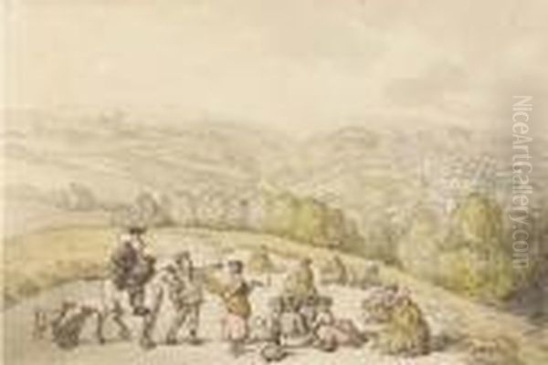 The Harvesters Oil Painting by Thomas Rowlandson