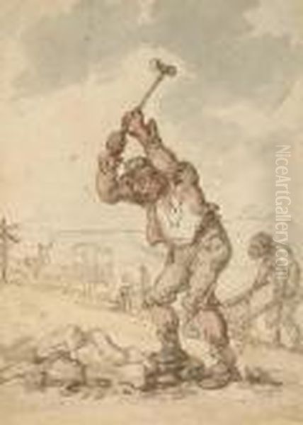 The Stonebreaker Oil Painting by Thomas Rowlandson