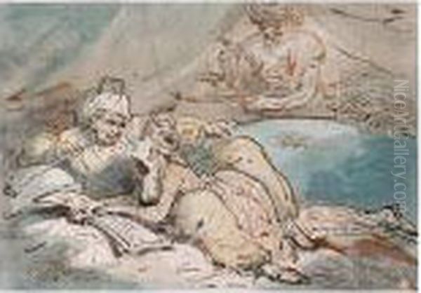 Love In The East Oil Painting by Thomas Rowlandson