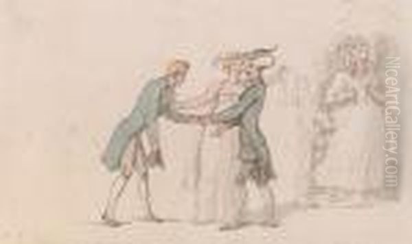 Dr. Syntax And A Young Couple Oil Painting by Thomas Rowlandson