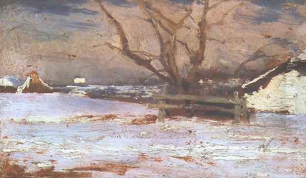 Winter Landscape Oil Painting by Jan Stanislawski