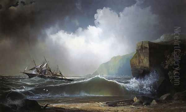 After a Storm on the Lee Shore Oil Painting by John Mix Stanley