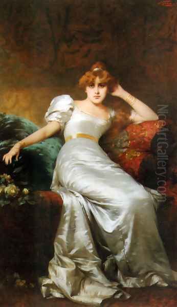 An Elegant Beauty Oil Painting by Nathaniel Sichel