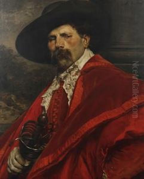 A Cavalier Oil Painting by Ferdinand Victor Leon Roybet