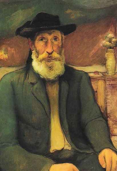 Self-Portrait in a Breton Hat Oil Painting by Wladyslaw Slewinski