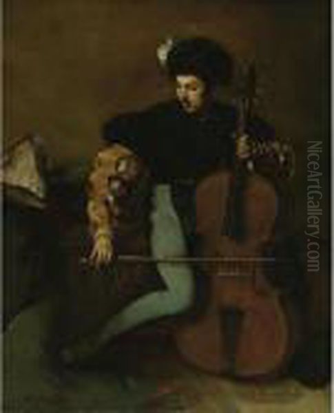 The Cellist Oil Painting by Ferdinand Victor Leon Roybet