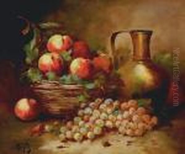 Nature Morte, Fruits Au Cuivre Oil Painting by Ferdinand Victor Leon Roybet