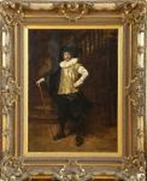 Portrait Of A Cavalier Oil Painting by Ferdinand Victor Leon Roybet