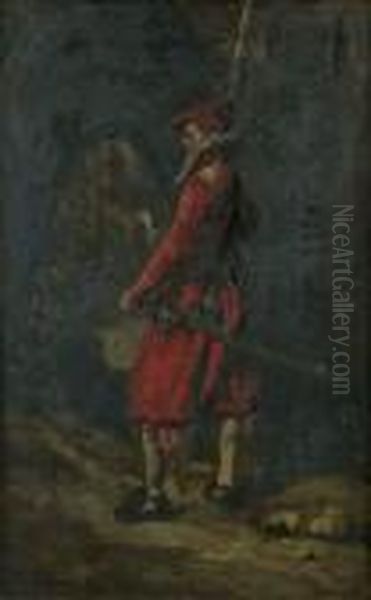 Le Hallebardier Oil Painting by Ferdinand Victor Leon Roybet