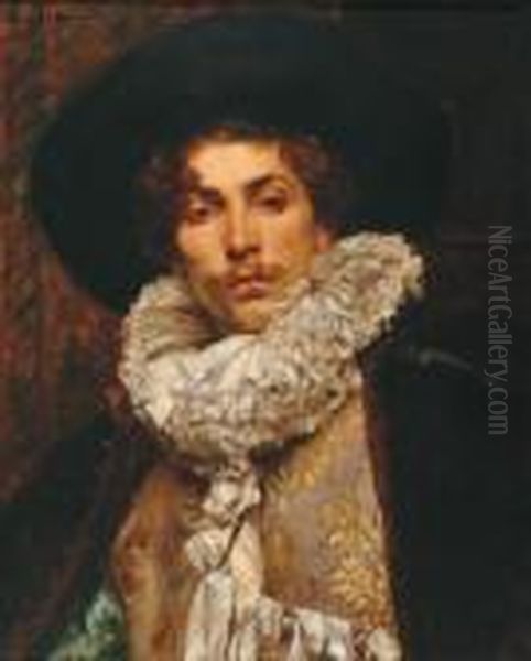 Portrait De Mousquetaire Oil Painting by Ferdinand Victor Leon Roybet