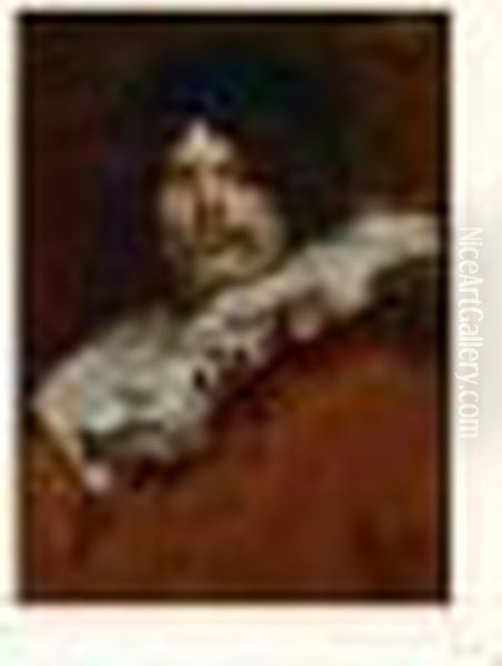 Portrait D'homme A La Fraise Oil Painting by Ferdinand Victor Leon Roybet