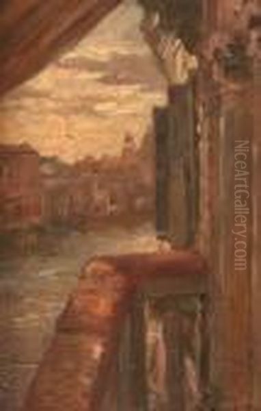 Balcony Over Venice Oil Painting by Ferdinand Victor Leon Roybet