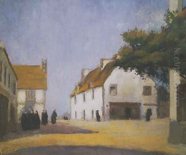 Little Town in Brittany Oil Painting by Wladyslaw Slewinski