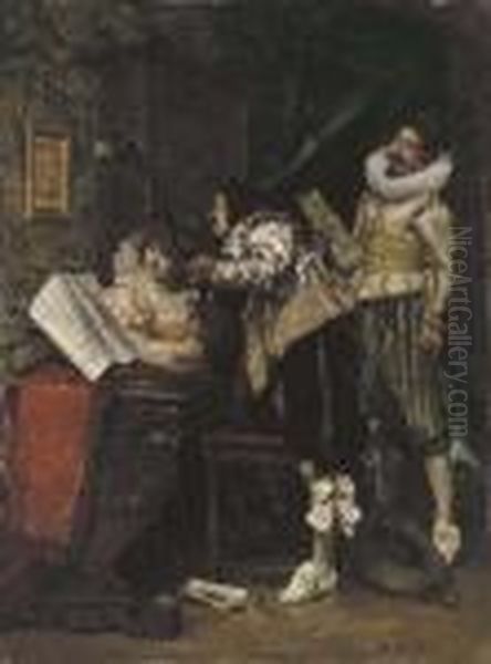 The Recital Oil Painting by Ferdinand Victor Leon Roybet