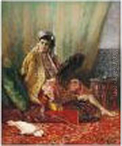 Odalisque Oil Painting by Ferdinand Victor Leon Roybet