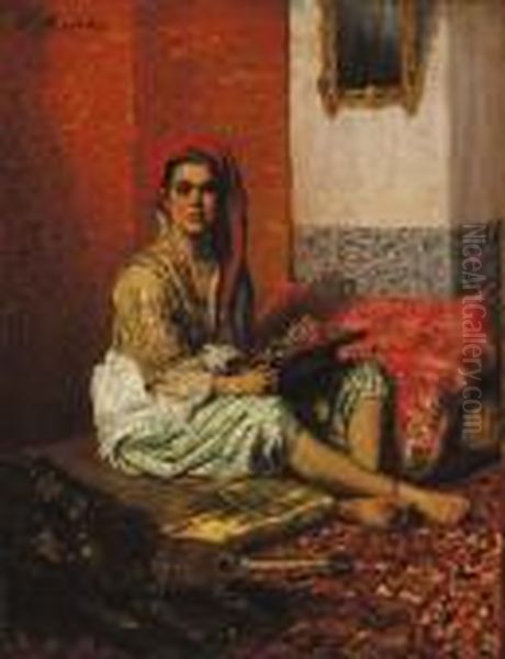 L'odalisque Oil Painting by Ferdinand Victor Leon Roybet