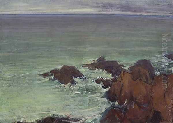 Sea in Brittany Oil Painting by Wladyslaw Slewinski