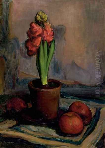 Still Life with the Hyacinthe (Nature morte à la jacinthe) Oil Painting by Wladyslaw Slewinski