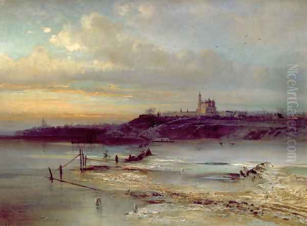 The Thaw, Yaroslavl, 1874 Oil Painting by Alexei Kondratyevich Savrasov