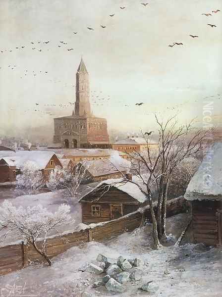 Sukharev Tower (1872) (2) Oil Painting by Alexei Kondratyevich Savrasov