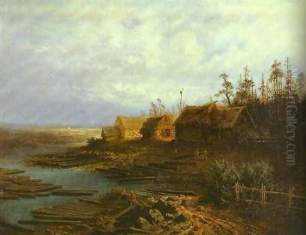 Rafts (1873) Oil Painting by Alexei Kondratyevich Savrasov