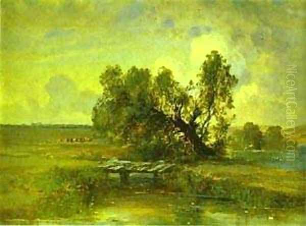 After A Thunderstorm 1870s Oil Painting by Alexei Kondratyevich Savrasov