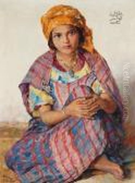 Bedouoine Chadlia Oil Painting by Aleksandr Rubcov