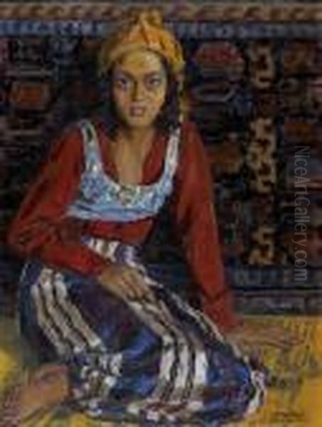 Bedouine De Tunis Oil Painting by Aleksandr Rubcov