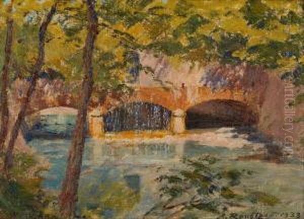 Pont Sur La Riviere, Nerviano Oil Painting by Aleksandr Rubcov