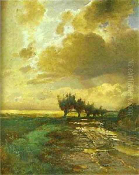 Country Road 1873 Oil Painting by Alexei Kondratyevich Savrasov