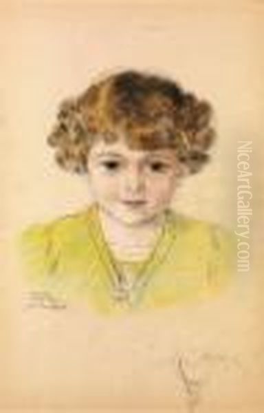 Portrait D'enfant A Maktar Oil Painting by Aleksandr Rubcov