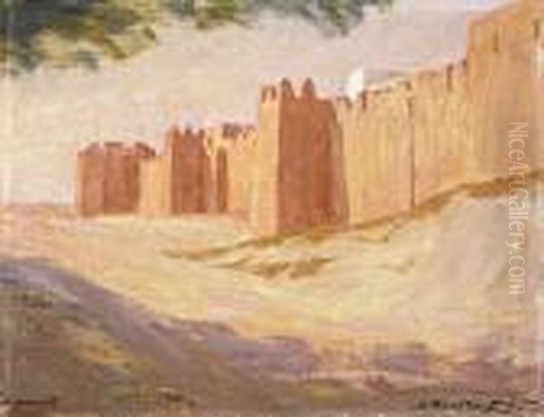 Hammamet, Vue Des Remparts Oil Painting by Aleksandr Rubcov