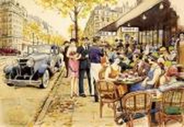 Le Boulevard Montparnasse Oil Painting by Aleksandr Rubcov