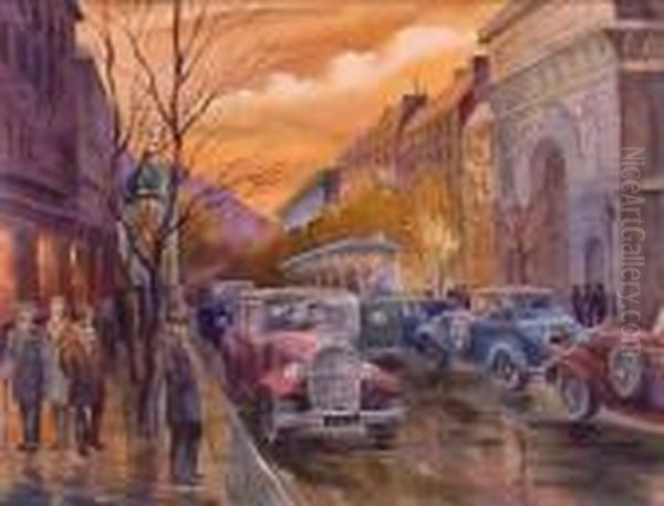 Rue De Paris Oil Painting by Aleksandr Rubcov