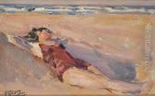 The Sunbather Oil Painting by Aleksandr Rubcov