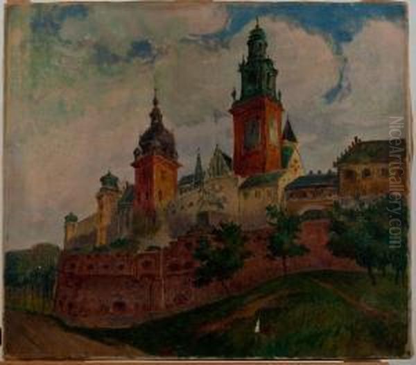 City Of Wawel Oil Painting by Jan Rubczak