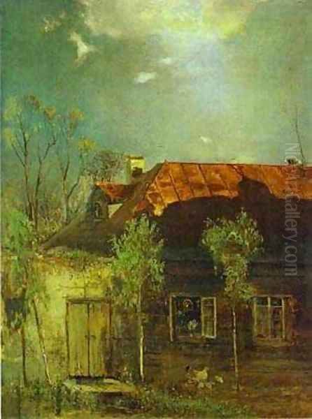 A Provincial Cottage Spring 1878 Oil Painting by Alexei Kondratyevich Savrasov