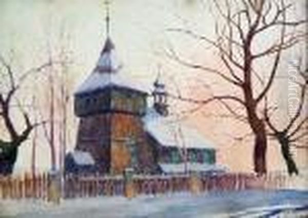 Kosciol W Radziejowie Oil Painting by Jan Rubczak