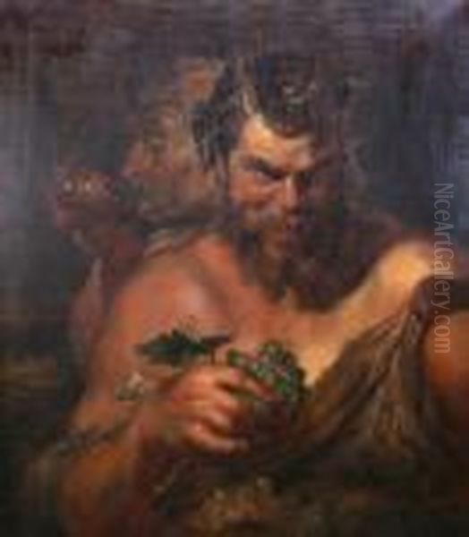 Tva Satyrer Oil Painting by Peter Paul Rubens