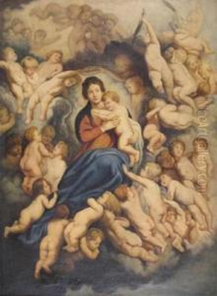 The Virgin And Child Surrounded By The Holy Innocents Oil Painting by Peter Paul Rubens