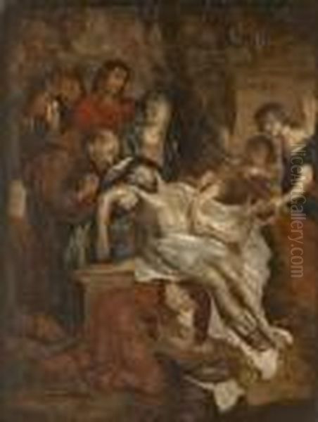 Grablegung Christi Mit Dem Heiligen Franziscus Oil Painting by Peter Paul Rubens