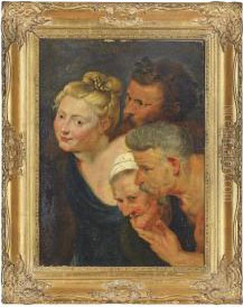 Head Studies Of Figures Oil Painting by Peter Paul Rubens