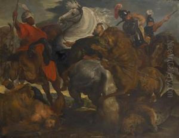 La Chasse Aux Lion Et Tigre Oil Painting by Peter Paul Rubens