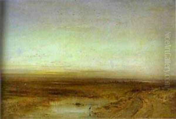 Sunset 1870s Oil Painting by Alexei Kondratyevich Savrasov