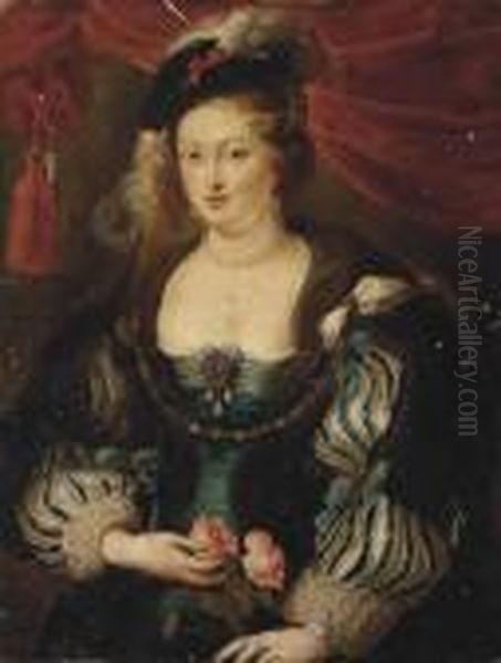 Studio Portrait Of A Lady Oil Painting by Peter Paul Rubens